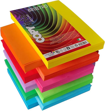 Copytinta Colour Paper A4 Size 80 GSM Mixed Bright Colours 40 Sheets Pack (10 cols X 4 Sheets) Double Side Colour for Office Printing, Art and Craft.
