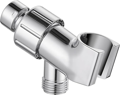 Cobbe Shower Head Holder for Handheld Shower Head, Brass pivoting ball adjustable Shower Arm Mount for Connecting Shower Arm and Shower Hose, 12 Inch IPS Female Inlet and Male Outlet, Chrome Finish