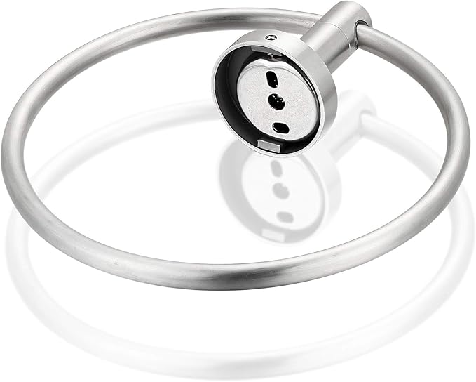 Bahroom Towel Ring Stainless Steel SUS 304,Circle Hand Towel Holder,Matte Round Towel Holder Wall Mount Towel Rack Silver