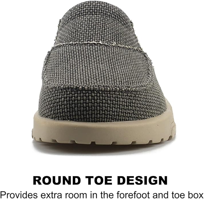 UPIShi Men's Arch Support Orthopedic Plantar Fasciitis Relief Slippers Canvas House Indoor Outdoor Slip On Loafers Non-Slip Casual Shoes
