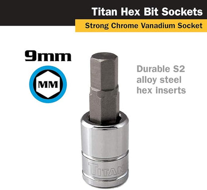 Titan Tools 15609 38-Inch Drive x 9mm Hex Bit Socket