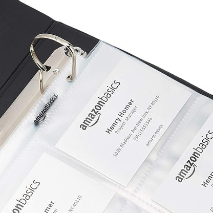 Basics 9 Sleeve Card Protectors Binder Sheet for Secure Card Storage, 100 Pack, Transparent