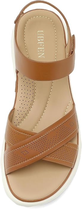 Size 6 UBFEN Womens Platform Sandals Wedge Walking Comfortable Casual Adjustable Strap Lightweight Open Toe