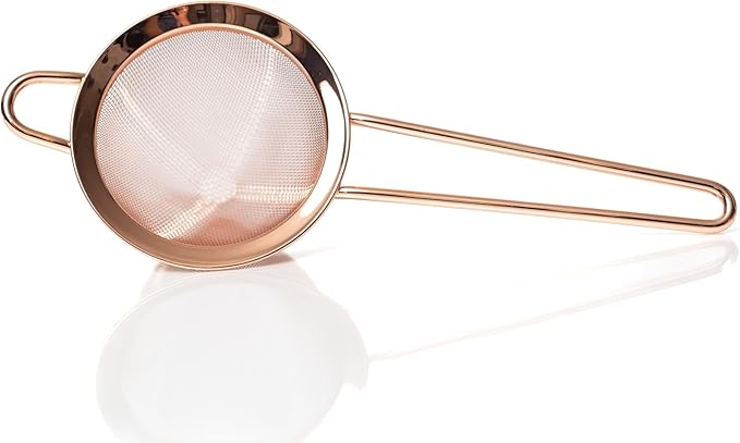 Bull in China Fine Mesh Strainer with Handle - Copper Finish  Bar Hand Strainer  Wire Mesh Cocktail Strainer  Strainer for Bartending