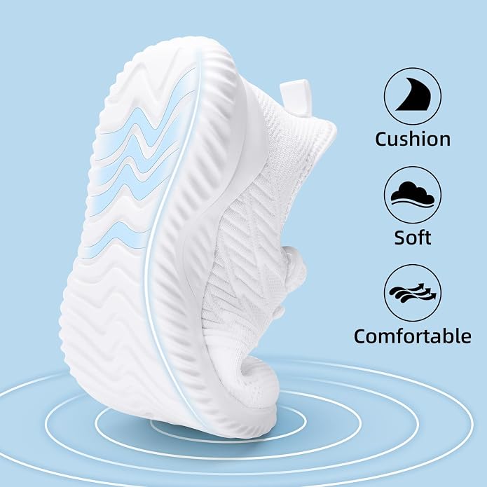 Breathable, anti-slip, lightweight memory foam sneakers for all-day wear, walking, yoga, or running.