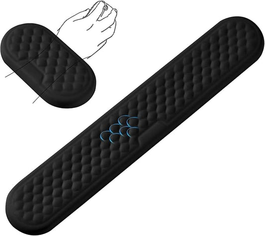 Wrist rest for keyboard, ergonomic with synthetic leather and memory foam, comfortable laptop wrist support, keyboard cushion to relieve typing pain