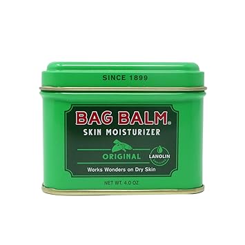 Bag Balm Vermont's Original Skin Moisturizer - Full Body Hydrating Skin Care: Dry Hands, Lips, Face, Feet  More - Unscented, Cruelty  Paraben Free - Day  Night, Men  Women (4oz Tin, Made in USA)