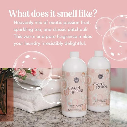 Bridgewater Candle Sweet Grace 32 oz Liquid Laundry Detergent Sweet Grace Scent, 32 oz, HE Compatible, Liquid, Fresh Laundry Detergent