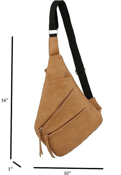 Handbag Republic Fashion Sling Bag Crossbody Vegan Leather Daypack Men Women by Metro Muse (Coffee)