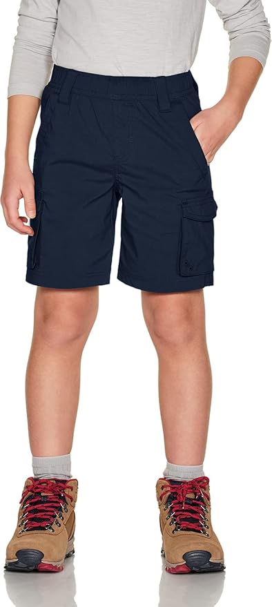 CQR Kids Youth Pull on Cargo Shorts, Outdoor Camping Hiking Shorts, Lightweight Elastic Waist Athletic Short with Pockets