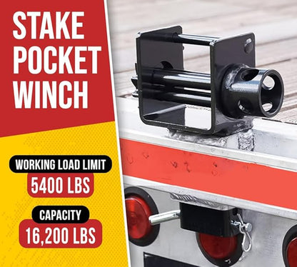 Mytee Products Trailer Stake Pocket Winch Flatbed Utility Capacity# 16200 lbs