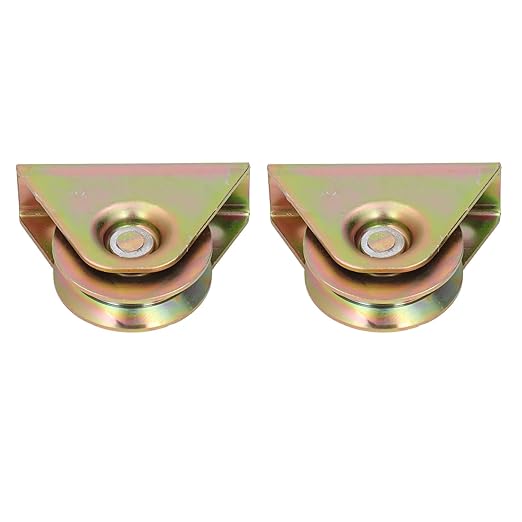 2Pcs Groove Pulley Wheel V Type Wall Mounted Alloy Steel Rope Blocks Rollers 48mm
