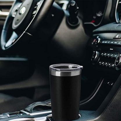 HASLE OUTFITTERS 20oz Tumblers Bulk Stainless Steel Cups with Lid Double Wall Vacuum Insulated Coffee Mugs for Cold  Hot Drinks 1 Pack, Black