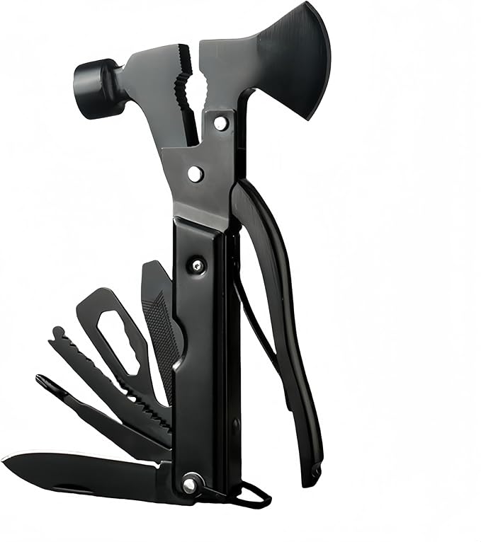 14-in-1 Multifunction Hatchet - Survival Camping Multi Tool with Hammer, Axe, Saw, and Bottle Opener, Compact Utility Tool for Outdoor Adventures