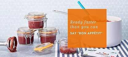 Le Parfait Super Terrine - 1L French Glass Canning Jar wStraight Body, Airtight Rubber Seal  Glass Lid, 32ozQuart (Single Jar)