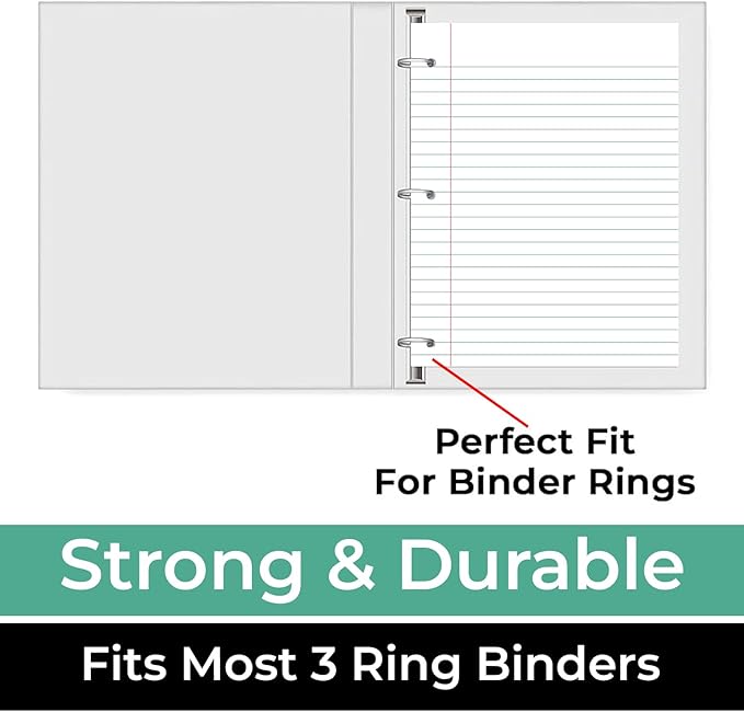 Loose Leaf Paper, 300 Sheets, 2 Pack, College Ruled Paper, 8" x 10.5", Bulk Office Filler Paper, 3 Hole Punched, 150 Sheets/Pack, 56 gsm Paper, College Ruled Notebook Paper for Binder, White