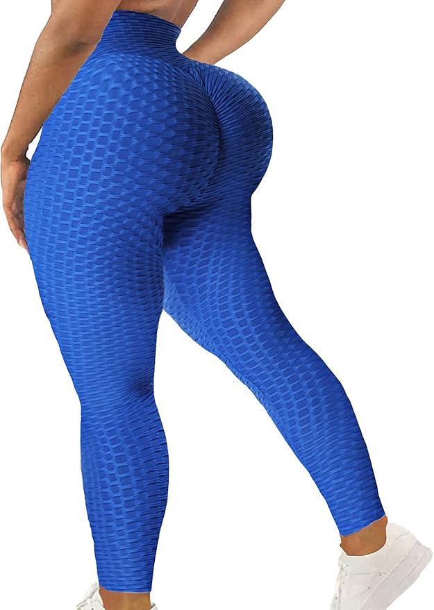 SEASUM Women High Waisted Workout Yoga Pants Butt Lifting Scrunch Booty Leggings Tummy Control Anti Cellulite Textured Tights
