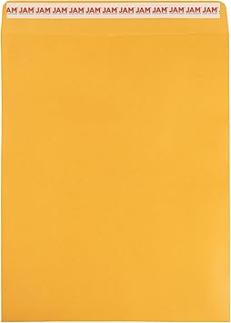 JAM PAPER 11 12 x 14 12 Open End Catalog Commercial Envelopes with Peel and Seal Closure - Brown Kraft Manila - 50Pack