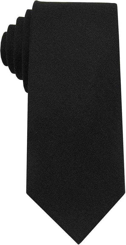Mens Slim Width Color Linen Neckties - Standard and Extra Long Tie