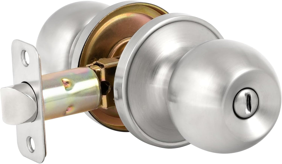 HOSOM Privacy Door Knob, Matte Black Door Knob Set, Black Door Handles Interior, Keyless Doorknobs Interior Door Lock for Bedroom, Bathroom, 1 Pack