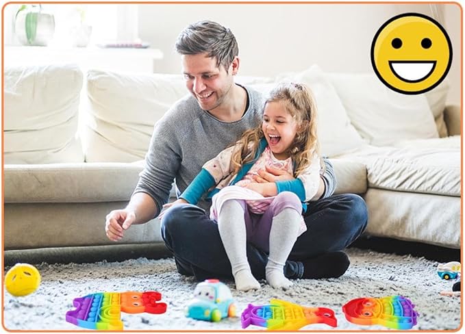 2 Packs Animals Fidget Toys,Push Bubble Sensory Toy for Kids,Rainbow Elephant Leopard Stress Reliever Squeeze Toys Set Educational Fidgets Gift for Toddlers Adults Party Classroom Must Have