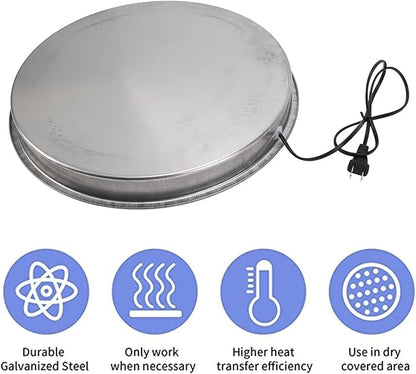 Poultry Chicken Water Heater, Metal Automatic Poultry Drinker Heater Base, Poultry Winter Deicer Heated Base for Outdoor Coops and Cold Winters