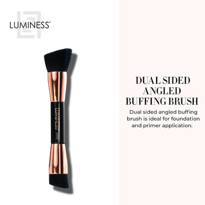LUMINESS Dual-Sided Angled Buffing Brush - Cruelty-Free Synthetic Bristles Ideal for Foundation & Primer - Soft Fibers Gives Silky Touch on Skin & Creates Flawless Base with Perfect Finish ( Only Brush )