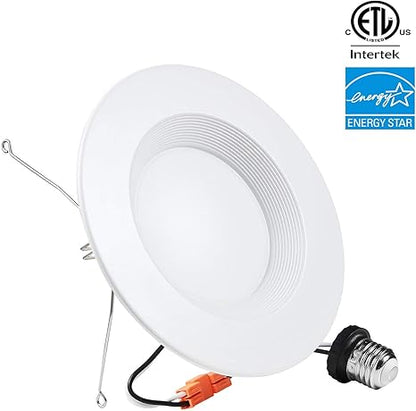 6 inch LED Can Lights, 6 Pack Dimmable Retrofit LED Recessed Lighting Fixture, Downlight, 15W, 5000K Daylight White, Energy Star ETL