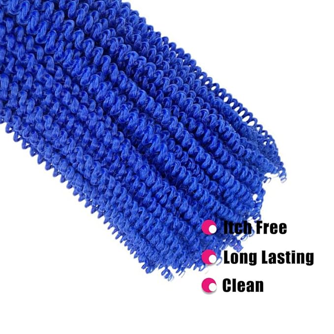 18Inch Passion Twist Hair 1Pack Passion Twist Crochet Hair Water Wave Crochet Hair (18 Inch (Pack of 1), Blue) ...