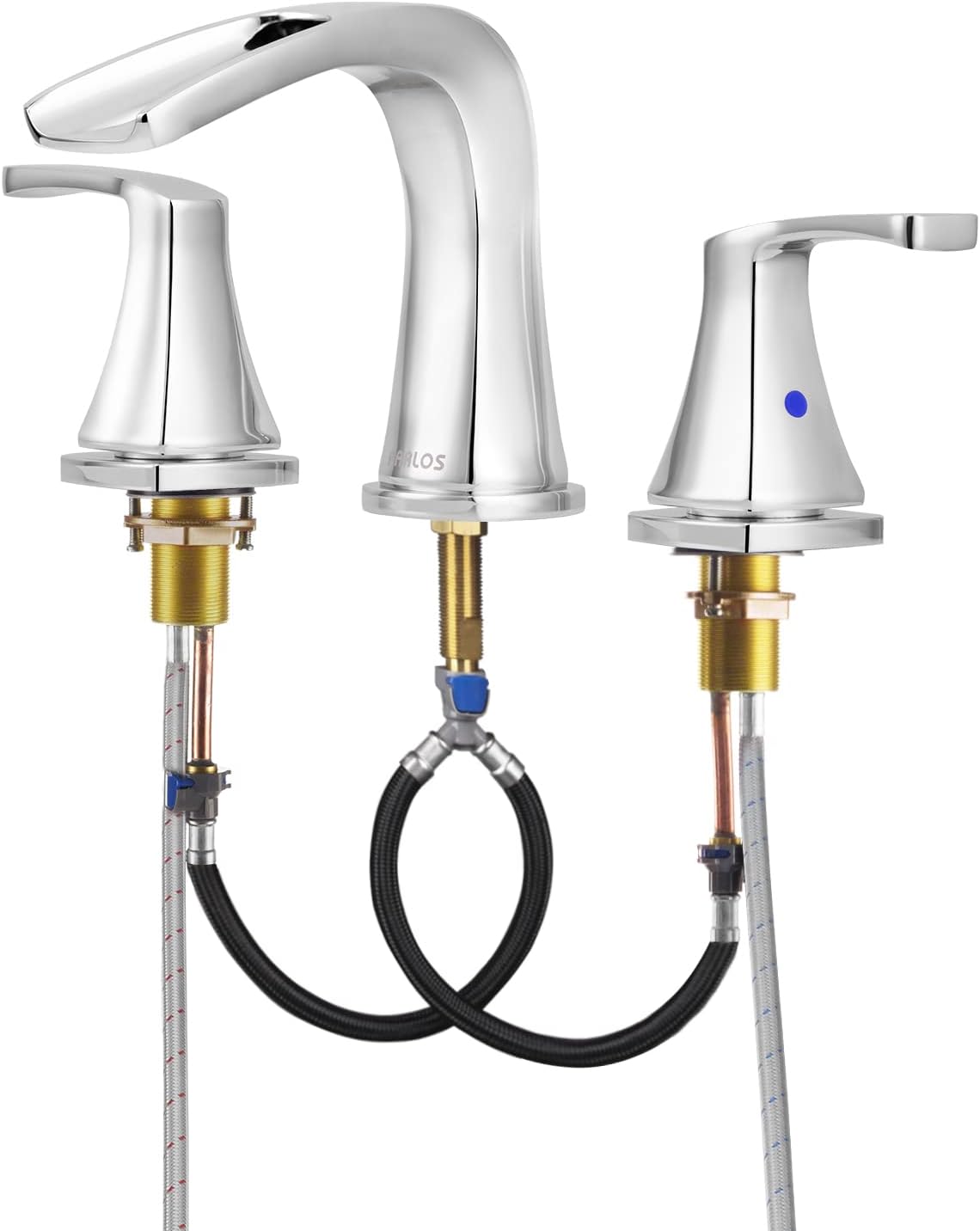 PARLOS Waterfall Roman tub Faucet with Valve, 2-Handle Widespread Tub Filler, Chrome, 1434201.