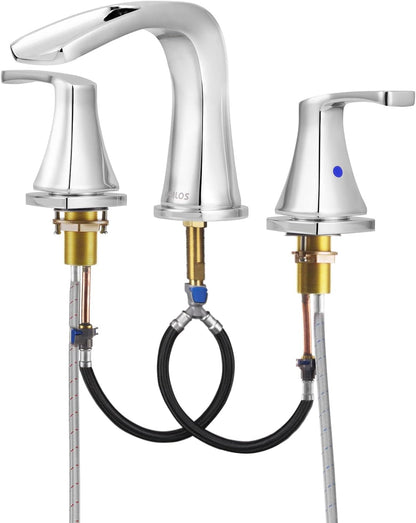 PARLOS Waterfall Roman tub Faucet with Valve, 2-Handle Widespread Tub Filler, Chrome, 1434201.