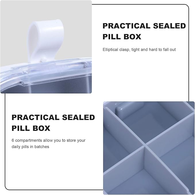 Portable Mini Storage Container Creative Compartments Organizer for Travel Lightweight and Durable Pill Holder for Home and Office Use for Daily Medication Management