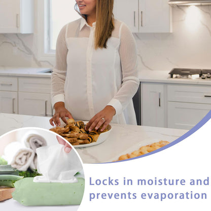 Baby Wet Towel Cover et Towel Cover Flip Cover for Cover Portable Wet Towel Holder Container (White, 6 Pcs)