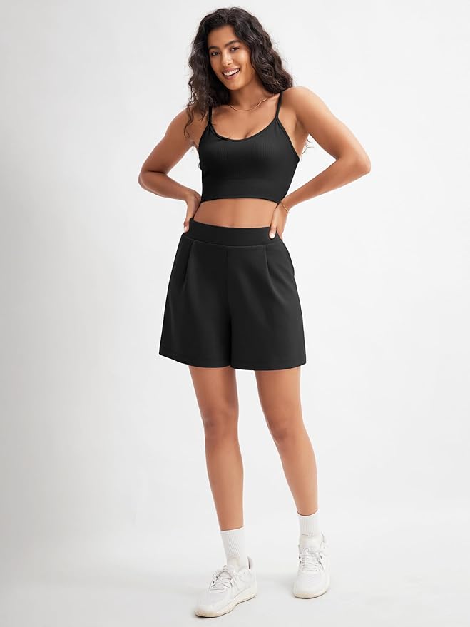 ODODOS Modal Soft Wide Leg Shorts for Women High Waist Casual Relaxed Shorts with Pockets-Inseam 4"/ 6"