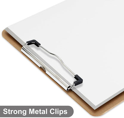 Wood Clipboards Set of 2, Letter Size Hardboard Clip Board 8.5x11 for Classroom, Students, Kid, A4 Standard Size 9" x 12.5" with Low Profile Clip, Office  School Supply
