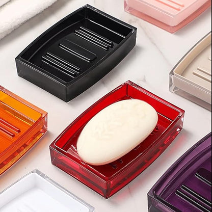 soap Holder Soap Dish Acrylic Material Soap Holder Creative Soap Tray Home Bathroom Soap Case Personality Light Luxury Hotel Soap Box Easy to use (Color : Red)