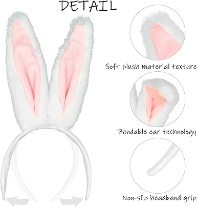 Bunny Ears Headbands Easter Furry Rabbit Ear Headband Halloween Party Prom Cosplay Bunny Costume Accessories Headwear