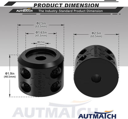 AUTMATCH Winch Hook Stopper (1-Pack) - Fits Steel Cable & Synthetic Rope Silicone Rubber Winch Stopper & Line Saver, Shock Absorbing, Reduces Hook Bounce for ATV, UTV, Off-Road Winches, Black ( Allen Wrench doesn't come with )