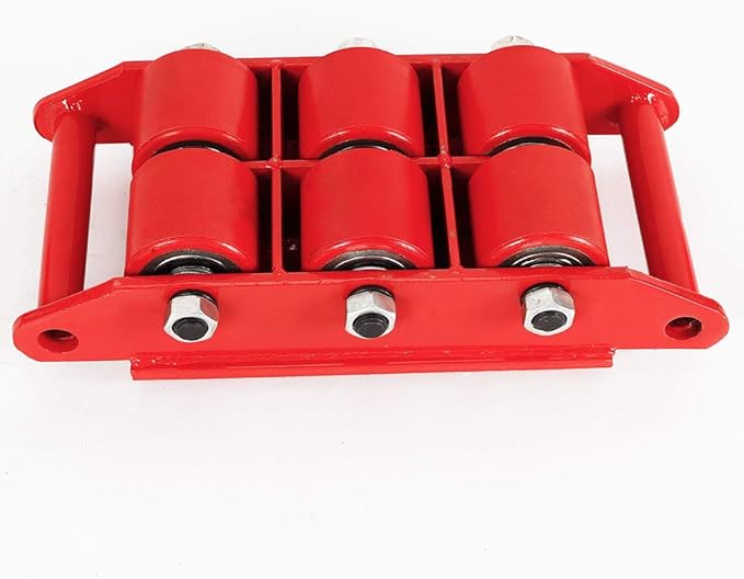 8 Ton Heavy Duty Machine Dolly Skate for Industrial Moving Equipment,Machinery Roller Mover Cargo Trolley with 360 Rotation Cap Red