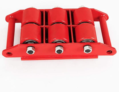 8 Ton Heavy Duty Machine Dolly Skate for Industrial Moving Equipment,Machinery Roller Mover Cargo Trolley with 360 Rotation Cap Red