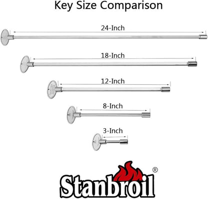 Stanbroil Universal 18-Inch Gas Valve Key, Fits 14" and 516" Turn Ball Valve for Fire Pits and Fireplaces, Polished Chrome