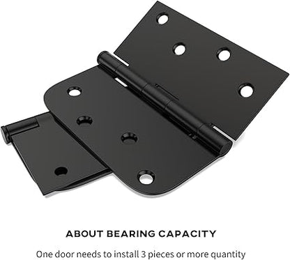 goldenwarm 3 Pack 4in Black Door Hinges Interior Door Hinges Black Matte 4 x 4 Inch with Square  Round Corners, Iron Material