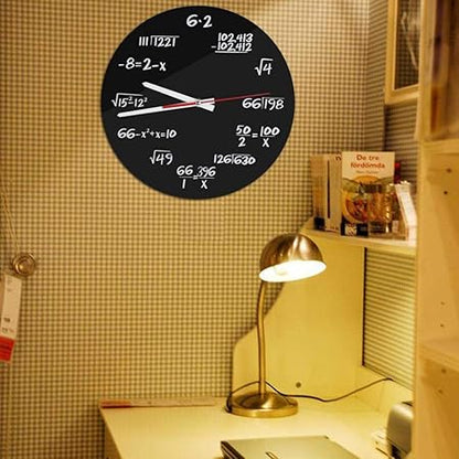 Hztyyier Creative Wall Clock E11Math Wall Clock Mathematical Formula Clock Modern Design Novelty Maths Equation Clock Home Decor Student Teacher Gift