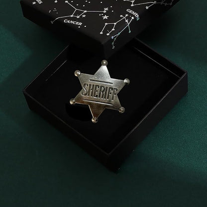 Sheriff Badges Police Badge Deputy Sheriff Badge Metal Sheriff Badge for Women and Adult Cowboy Party Decoration Badge, Western Cowboy Police Vest Badge Men Sheriff Badge