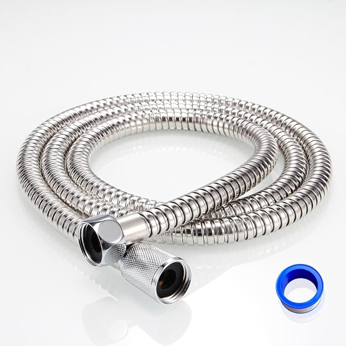 Shower Hose 60 Inches Stainless Steel Handheld Shower Head Hose Replacement with Brass Nut Long Fexible Shower Hose Extension