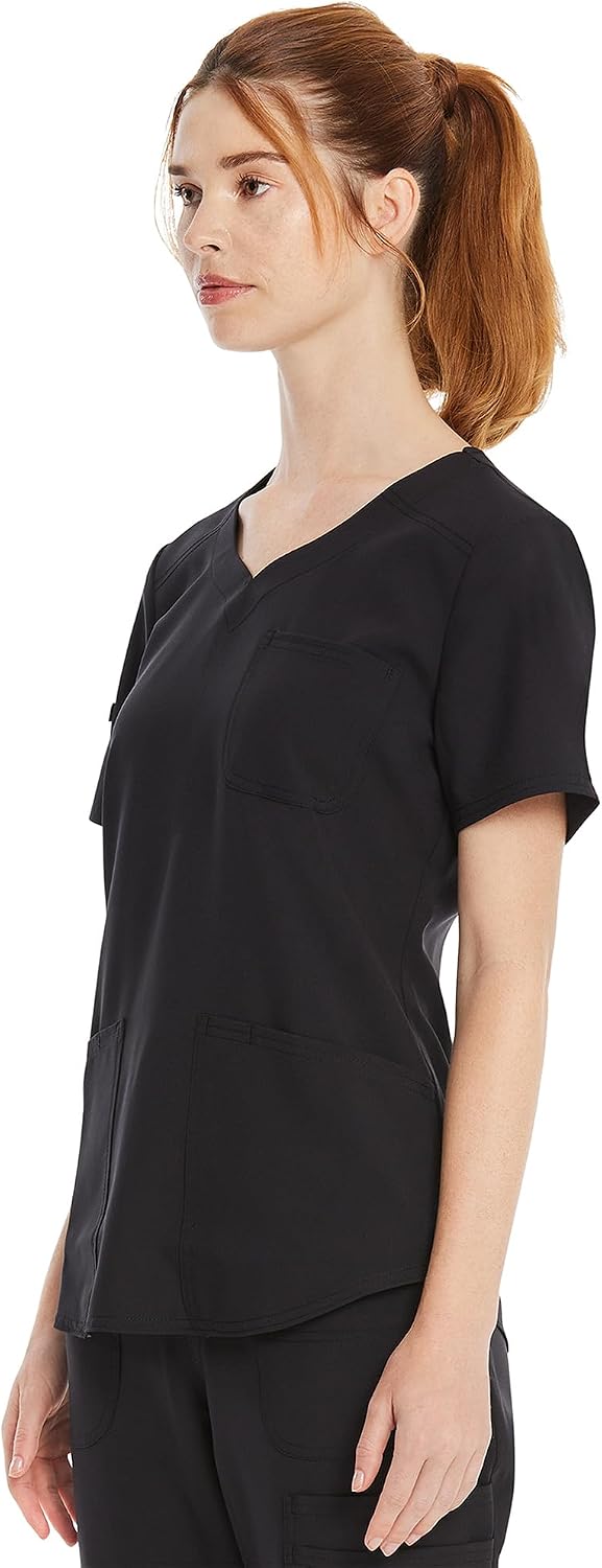 Large, Scrubstar Womens Sweetheart V-Neck Scrub Top Soft Stretch Nursing Uniform with 3 Pockets Women’s Medical Scrubs for Women.