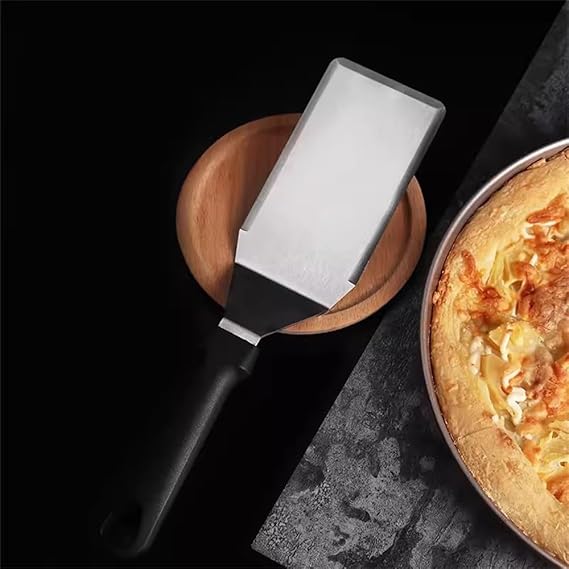 Grill Spatula Steak Grill Spatula Pizza Pancake Spatula Spatula (Color : Black, Size : 37x7.3cm)