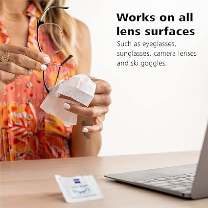 ZEISS Lens Cleaning Wipes, Pre-Moistened, Individually Wrapped Wipes for Coated Glass on Binoculars, Glasses, Sunglasses, Camera Lenses, and Scopes, 60 Count