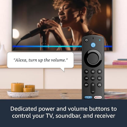 Fire TV Stick, sharp picture quality, fast streaming, free  live TV, Alexa Voice Remote with TV controls