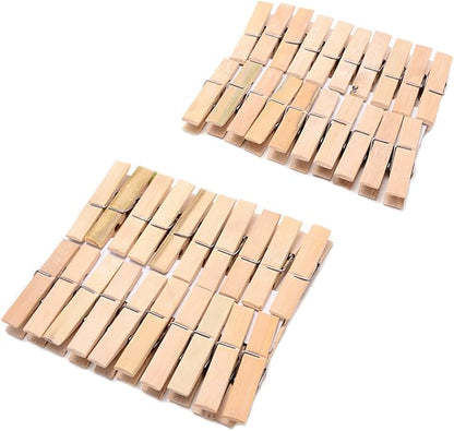 Pack of 40 Wooden Clothespins 2.4 Inch Heavy Duty Spring Wood Clips Durable Strong Grip Clothes Pins for Drying Hanging Clothes Laundry Linens Crafts Photos